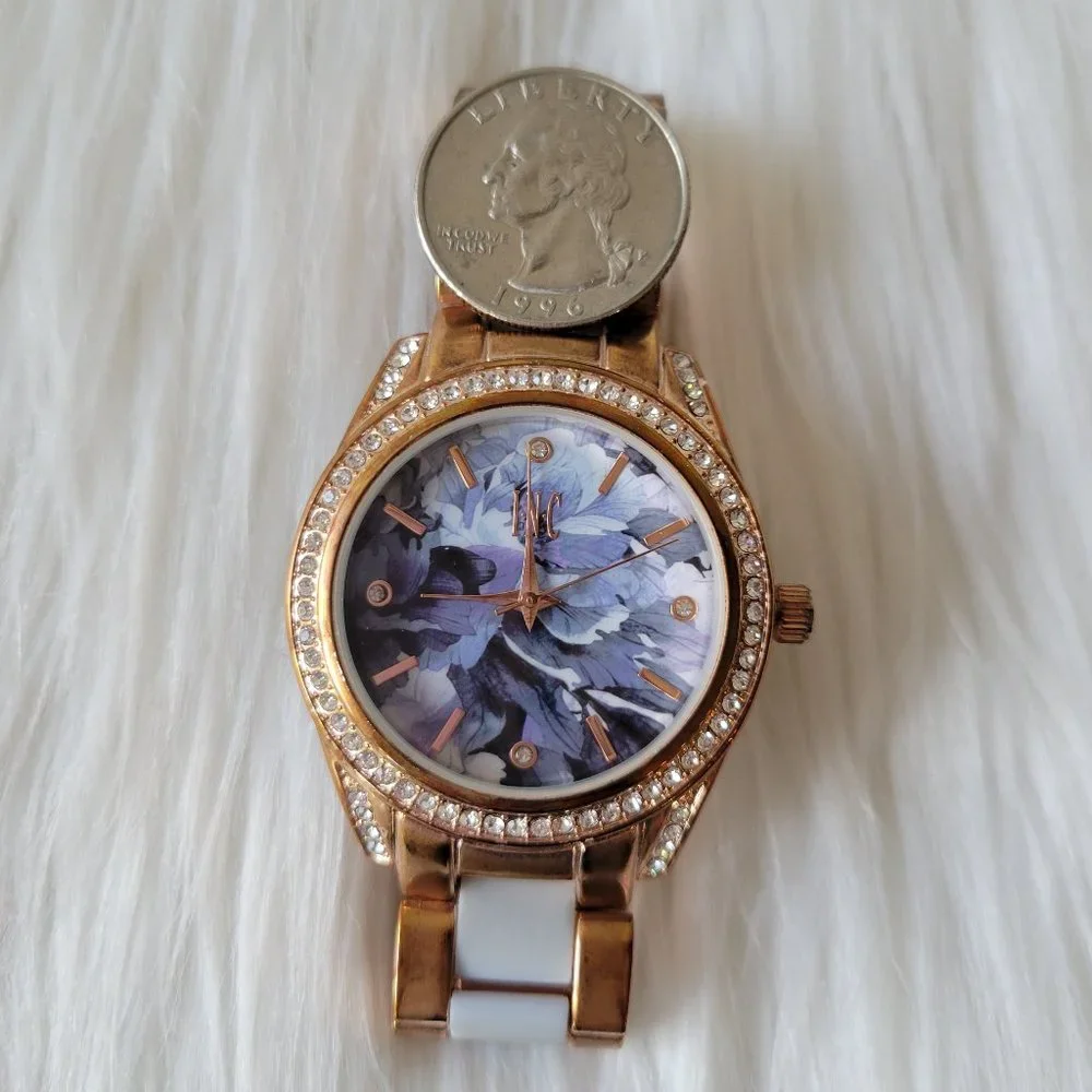 INC Floral Dial Fashion Watch